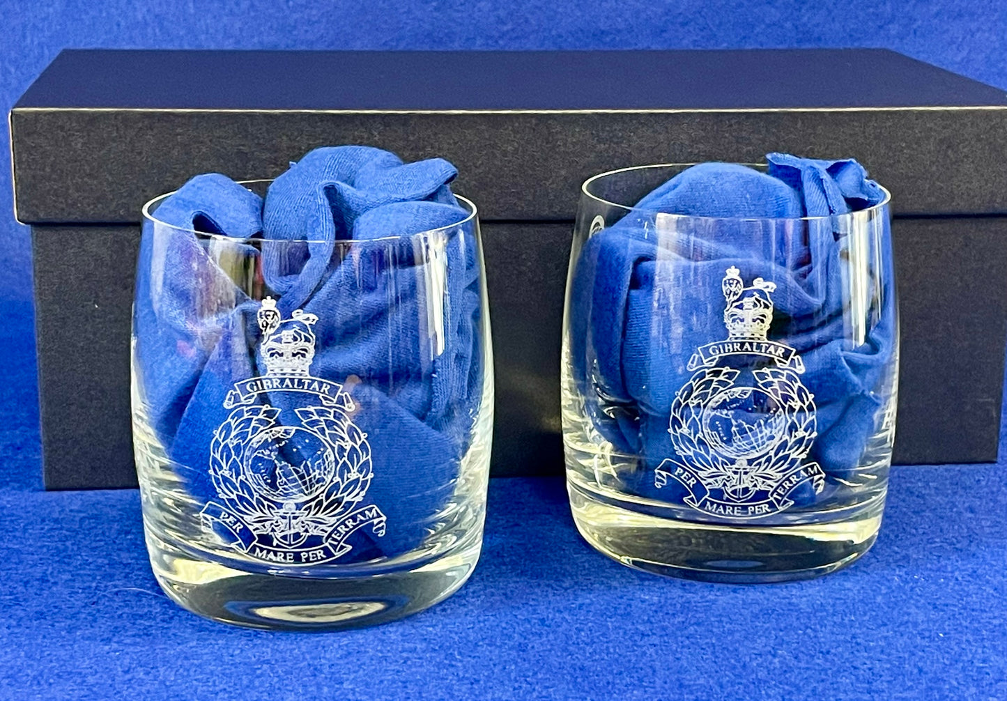 Royal Marines -Glencairn Crystal Whisky Glasses