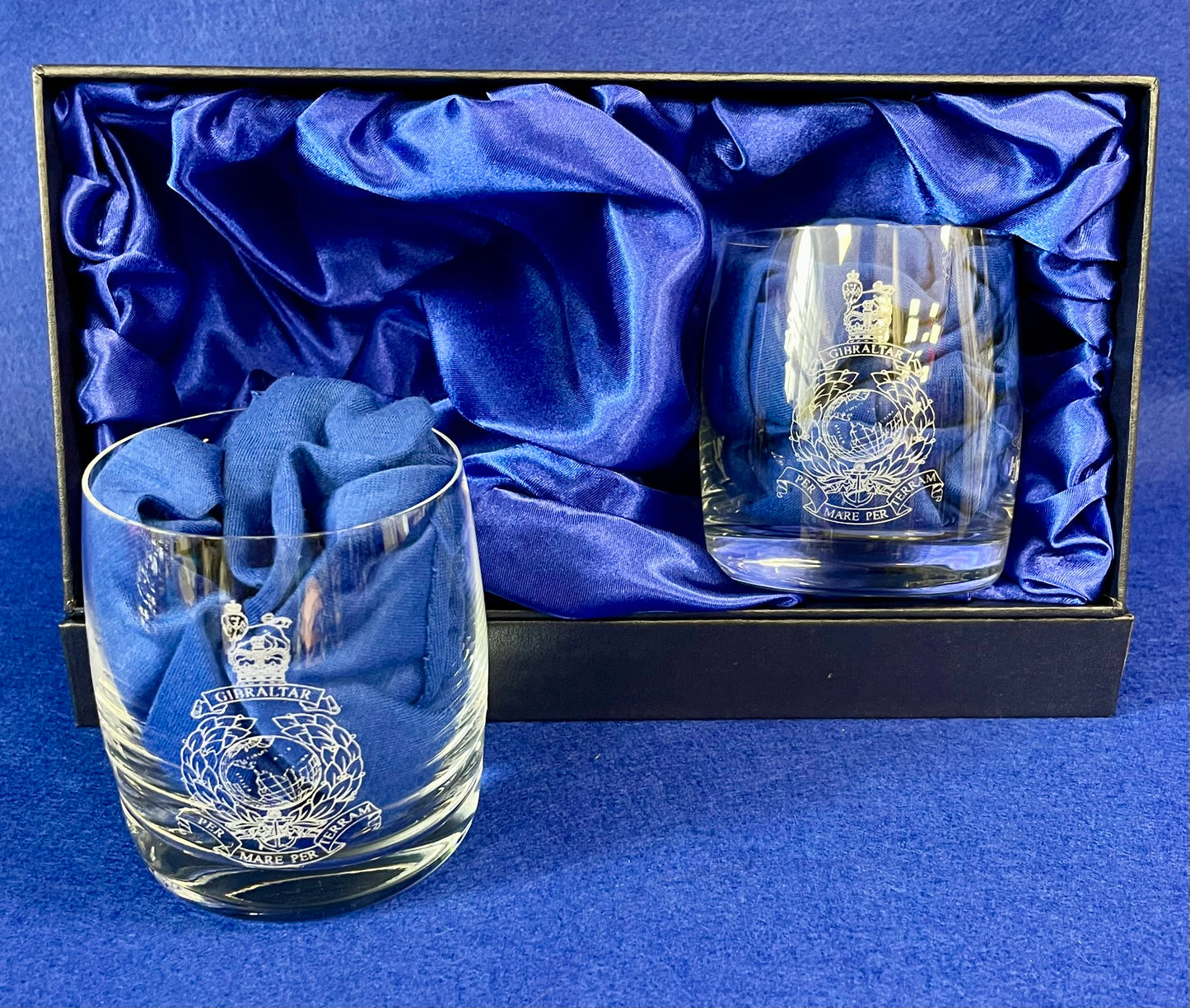 Royal Marines -Glencairn Crystal Whisky Glasses