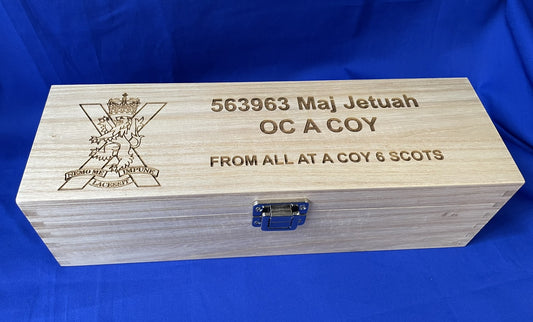 Regimental Engraved Bottle Box